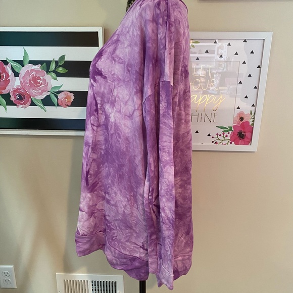 Purple Tie Dye Cozy Long Sleeve Top - Picture 3 of 4